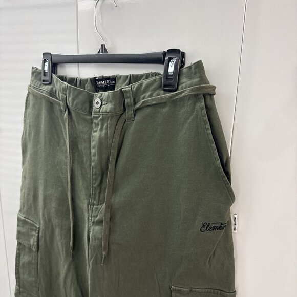 ELEMENT Skateboards Utility Chillin Twill Pants Large Big Fit Drawstring olive - Picture 2 of 14